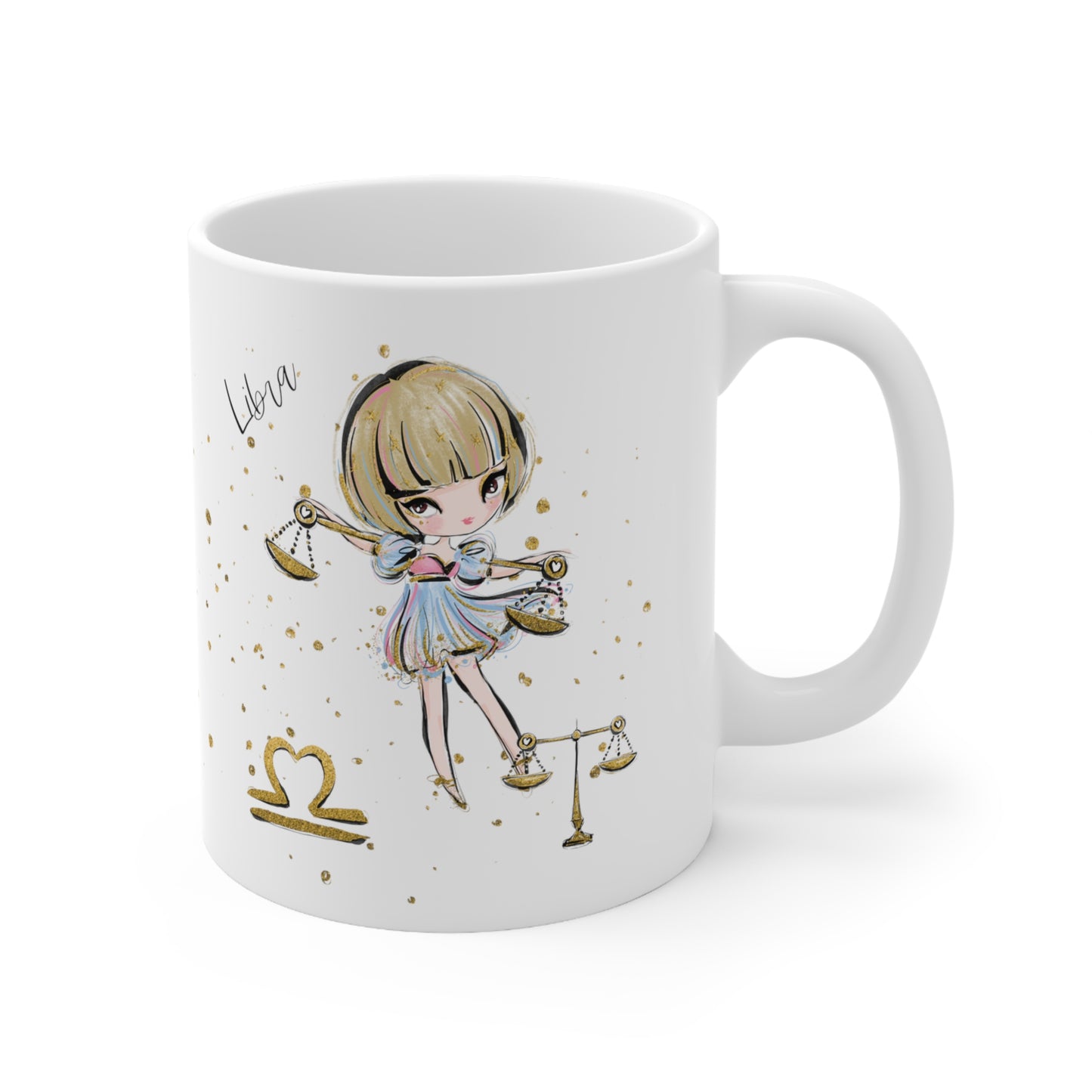 Personalised/Non Personalised Zodiac Sign, Libra, Ceramic Mug 11oz