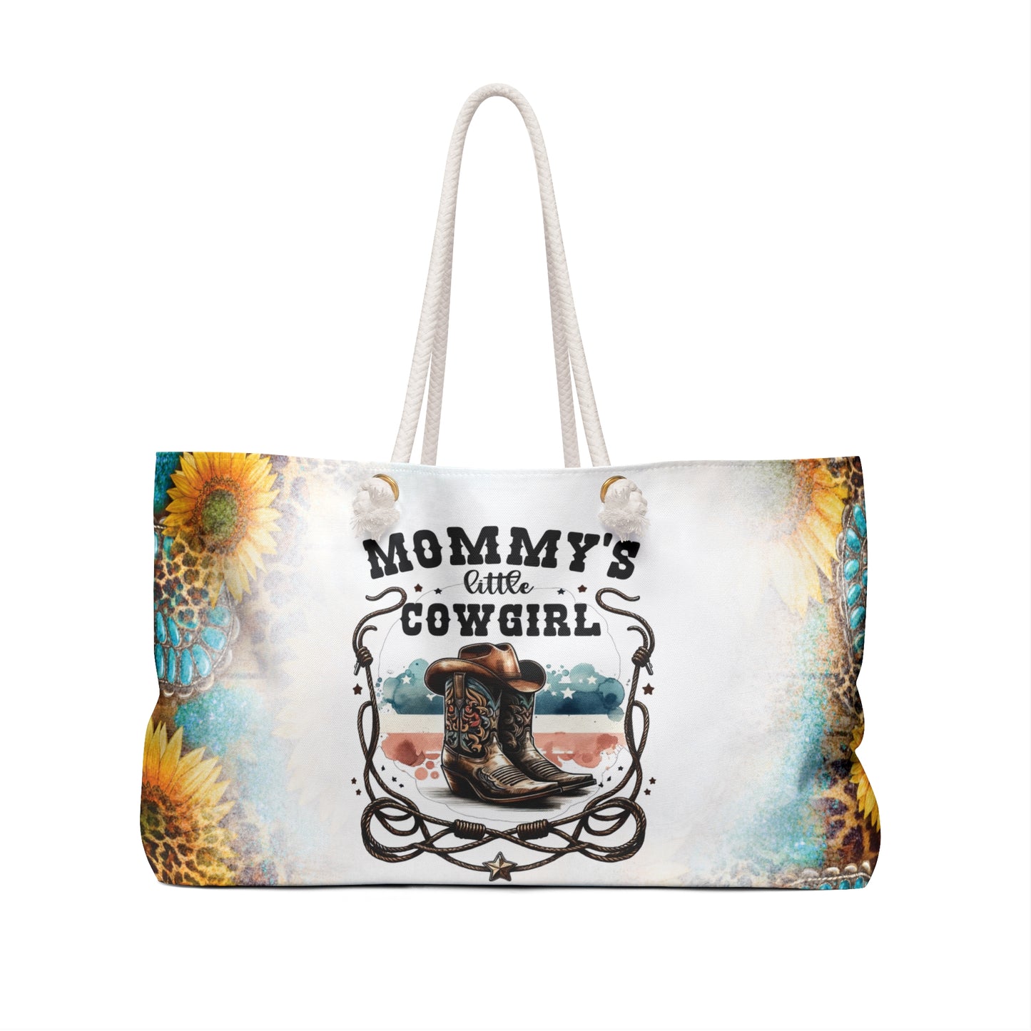 Personalised/Non-Personalised Weekender Bag, Country & Western, Mummy's Little Cowgirl, Large Weekender Bag, Beach Bag, Book Bag