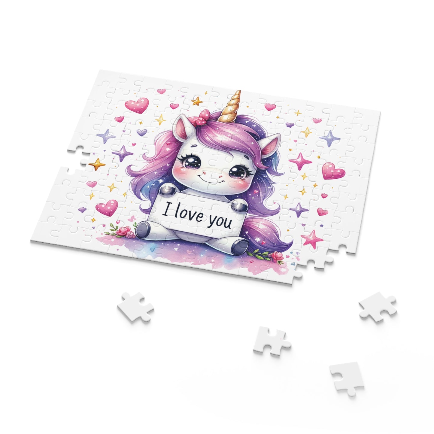 Personalised/Non-Personalised Puzzle, Unicorn (120, 252, 500-Piece)