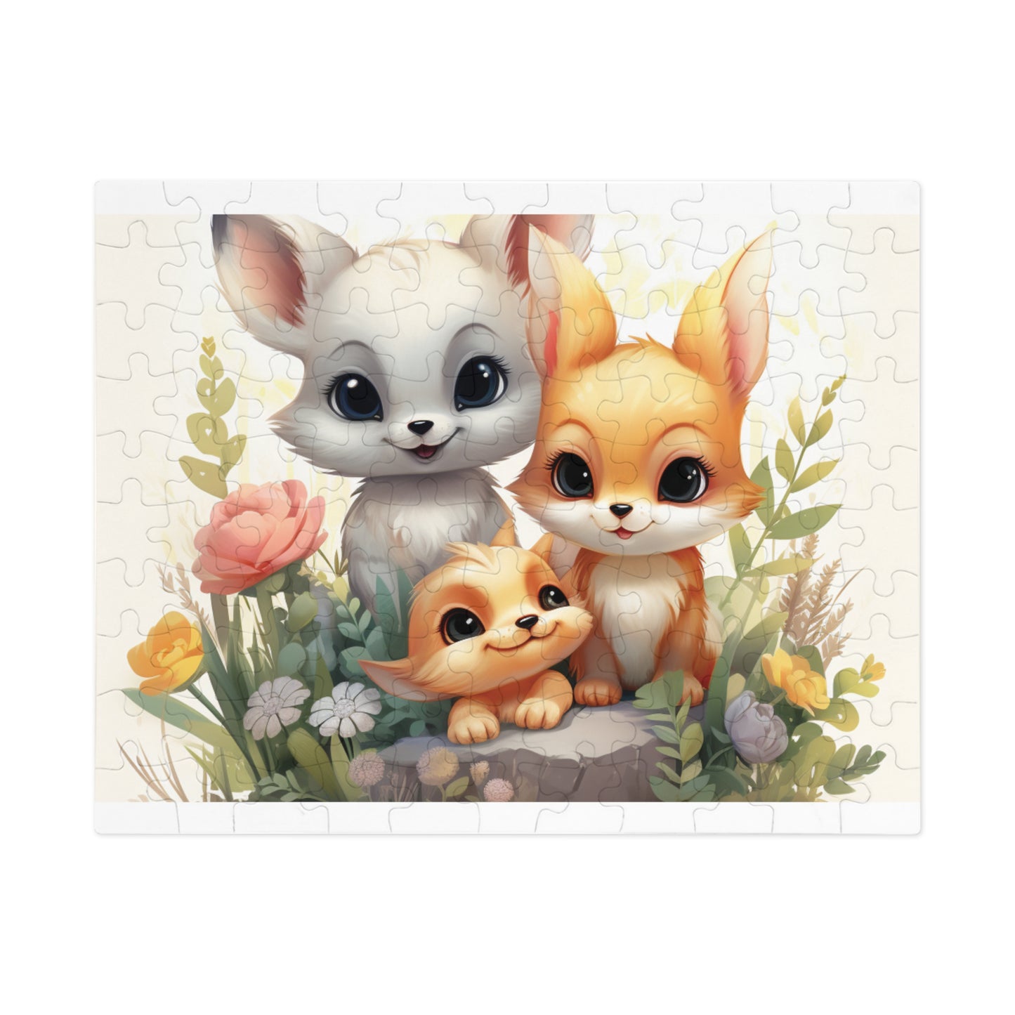 Jigsaw Puzzle, Fox Family, Personalised/Non-Personalised (30, 110, 252, 500,1000-Piece)