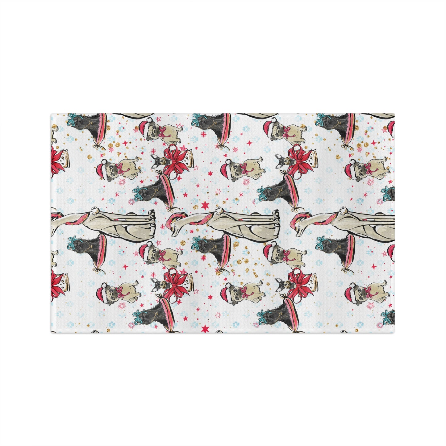 Microfiber Tea Towel Doggie Christmas