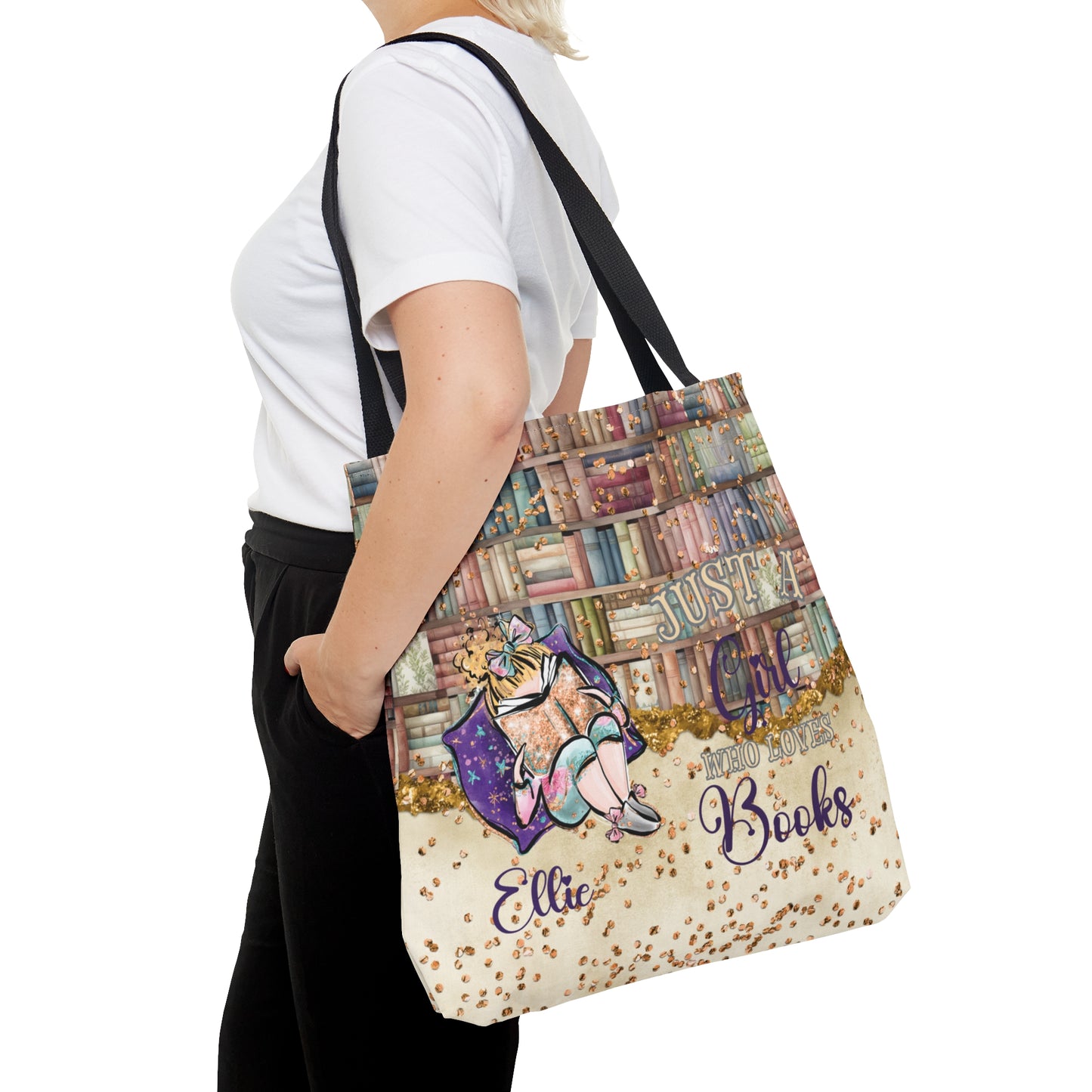 Personalised Tote Bag, Just A Girl Who Loves Books, Blonde Hair  Tote bag