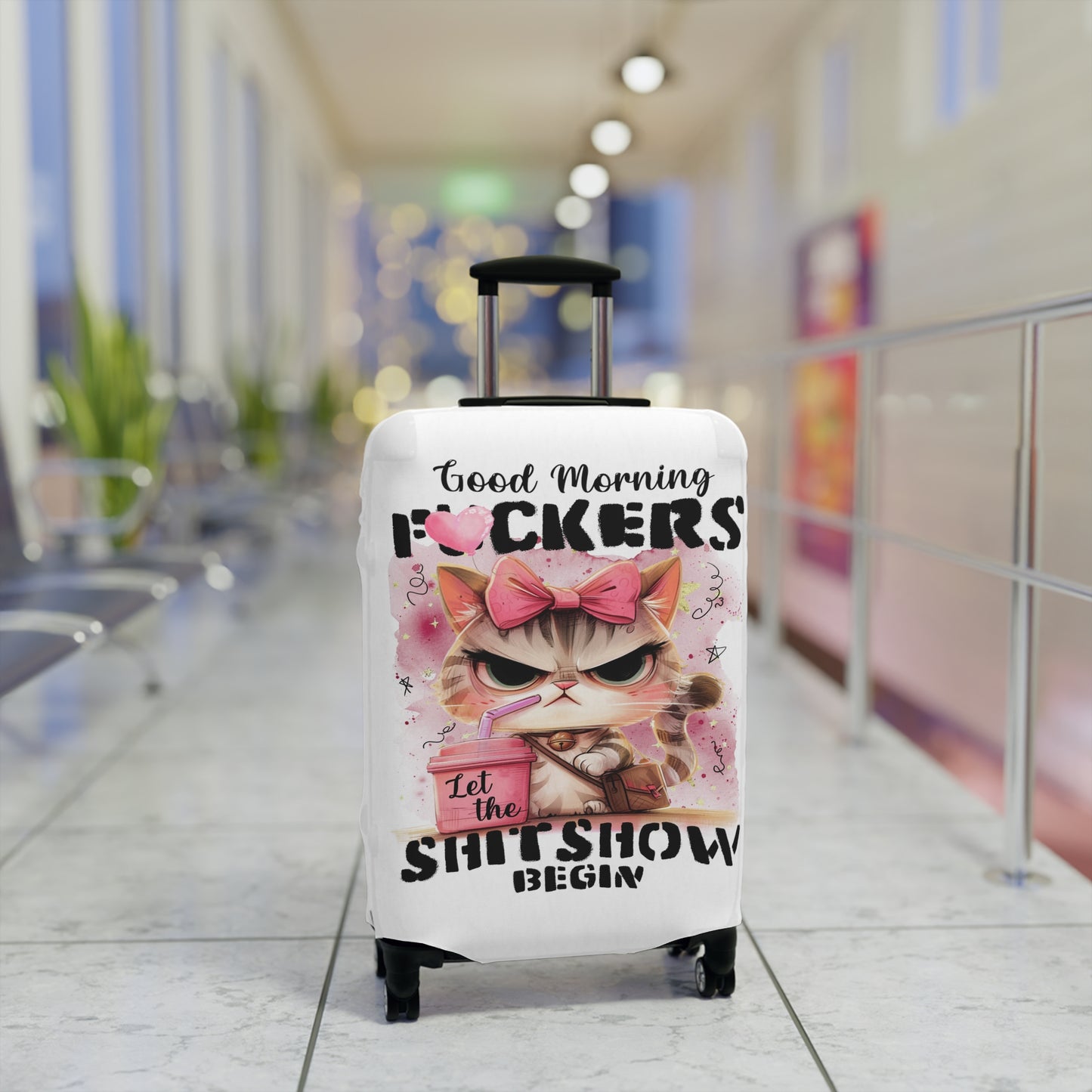 Luggage Cover, Cat, Funny Quote, awd-4013