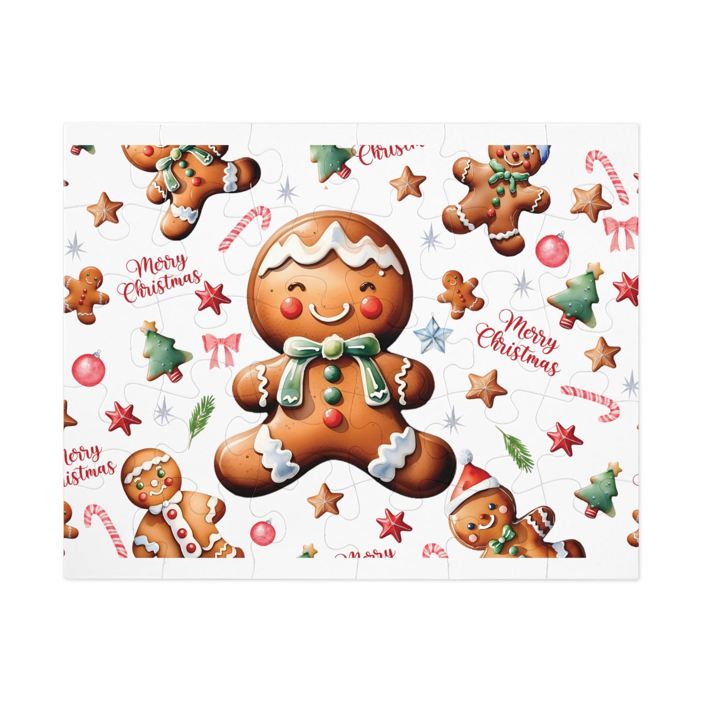 Jigsaw Puzzle, Christmas, Gingerbread Man, Personalised/Non-Personalised (30, 110, 252, 500,1000-Piece)