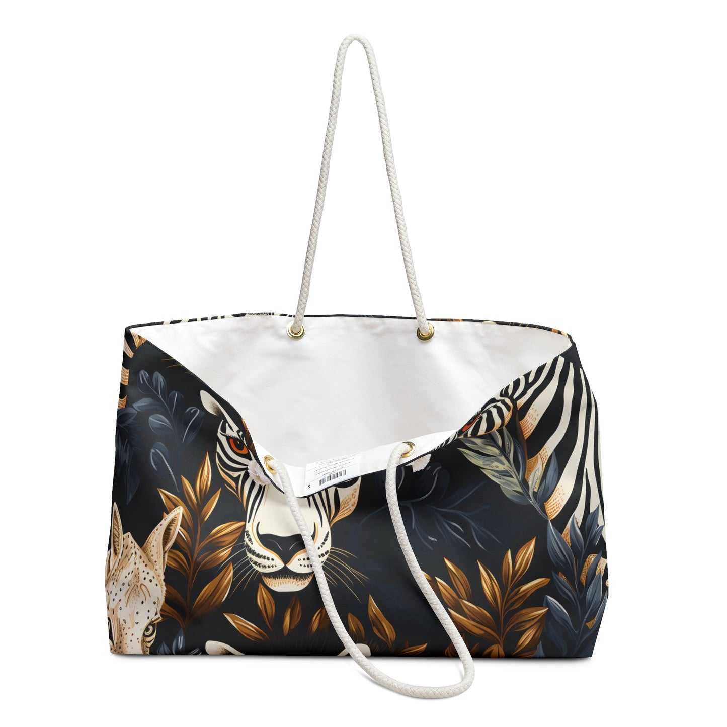 Personalised/Non-Personalised Weekender Bag, Wild Animals, Zebras, Large Weekender Bag, Beach Bag, Book Bag