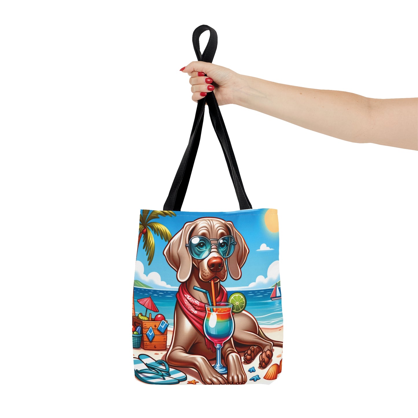 Tote Bag, Dog on Beach, Weimaraner, Tote bag,  awd-1250