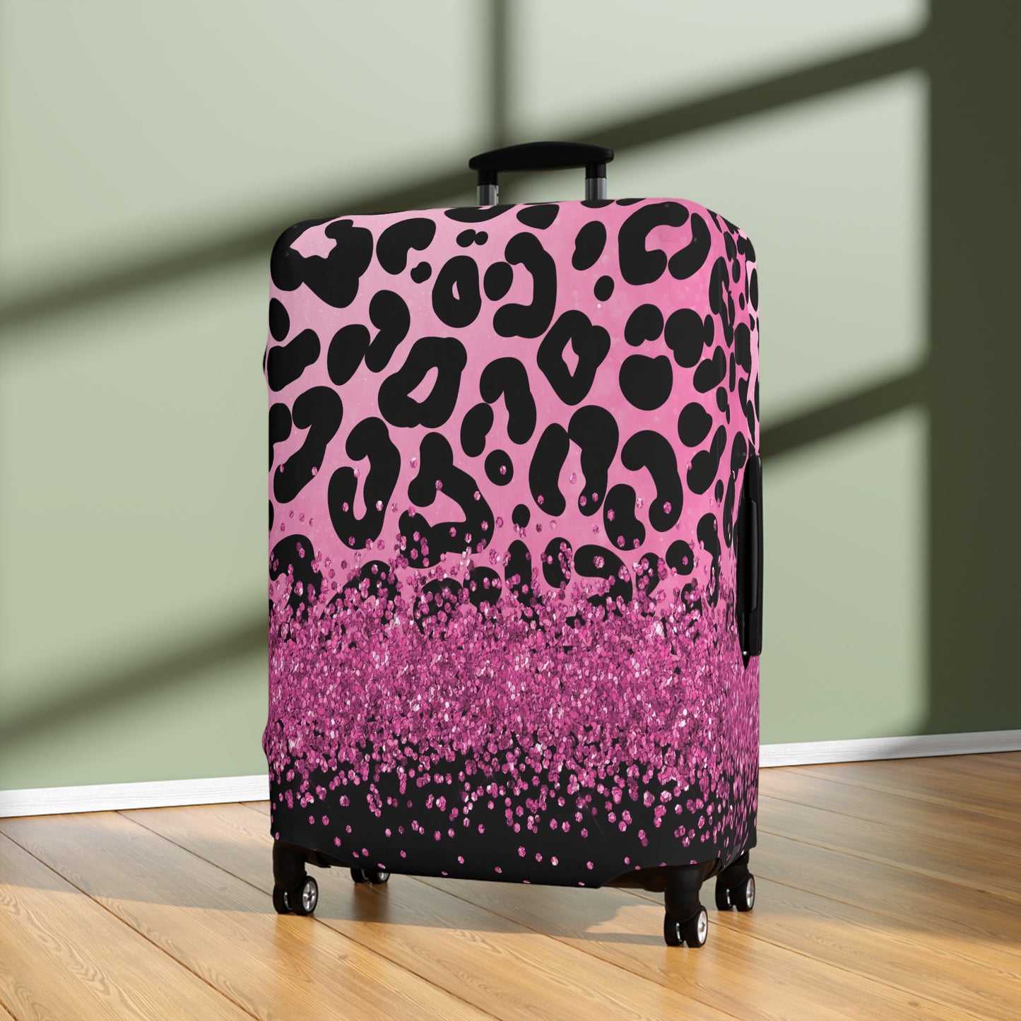 Luggage Cover, Pink Leopard Print, awd-3083