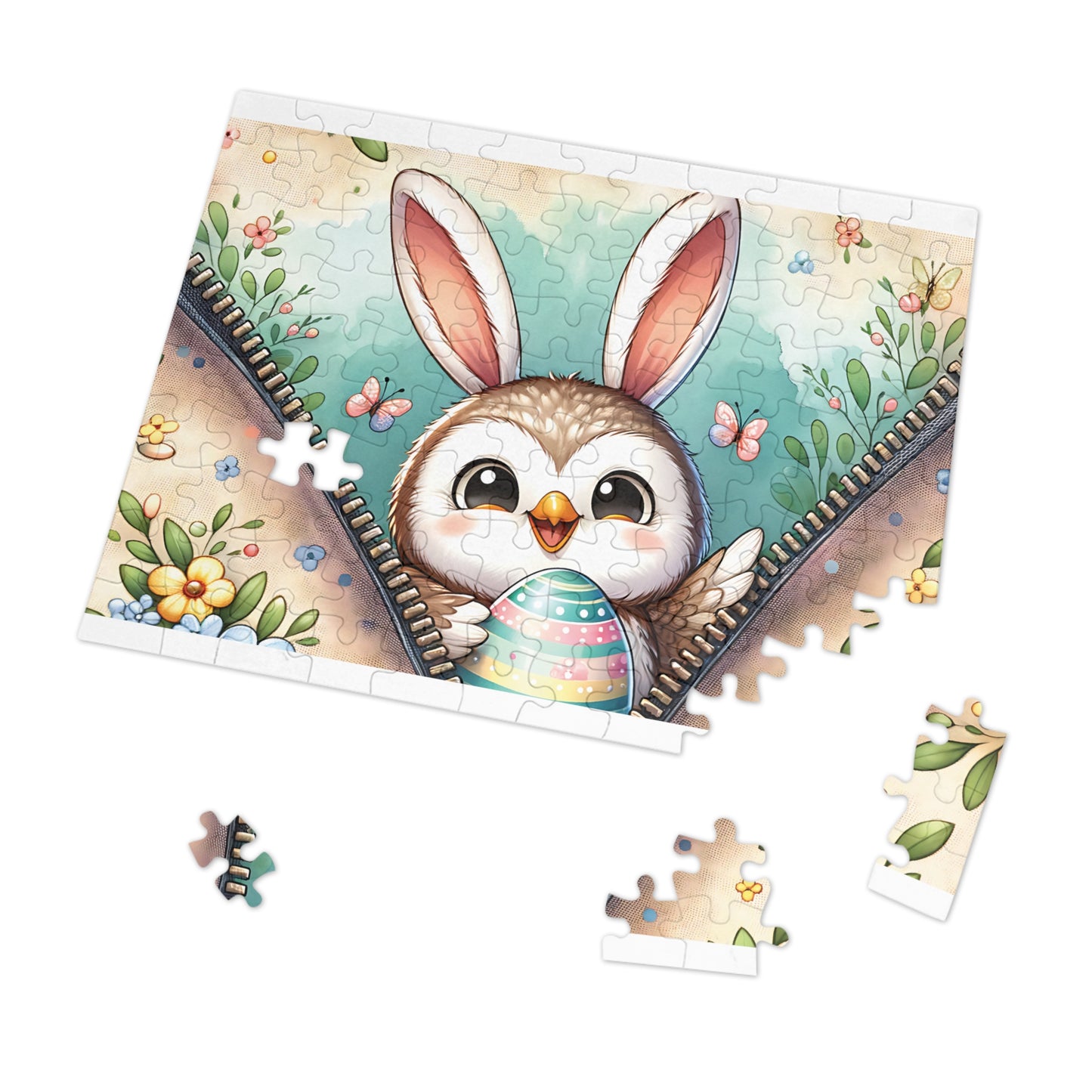 Jigsaw Puzzle, Easter, Owl with Bunny Ears, Personalised/Non-Personalised (30, 110, 252, 500,1000-Piece)