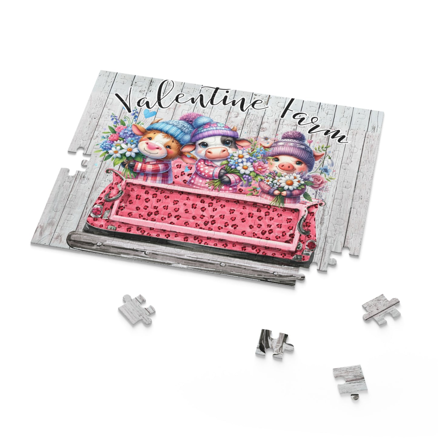 Personalised/Non-Personalised Puzzle, Valentine Farm (120, 252, 500-Piece)