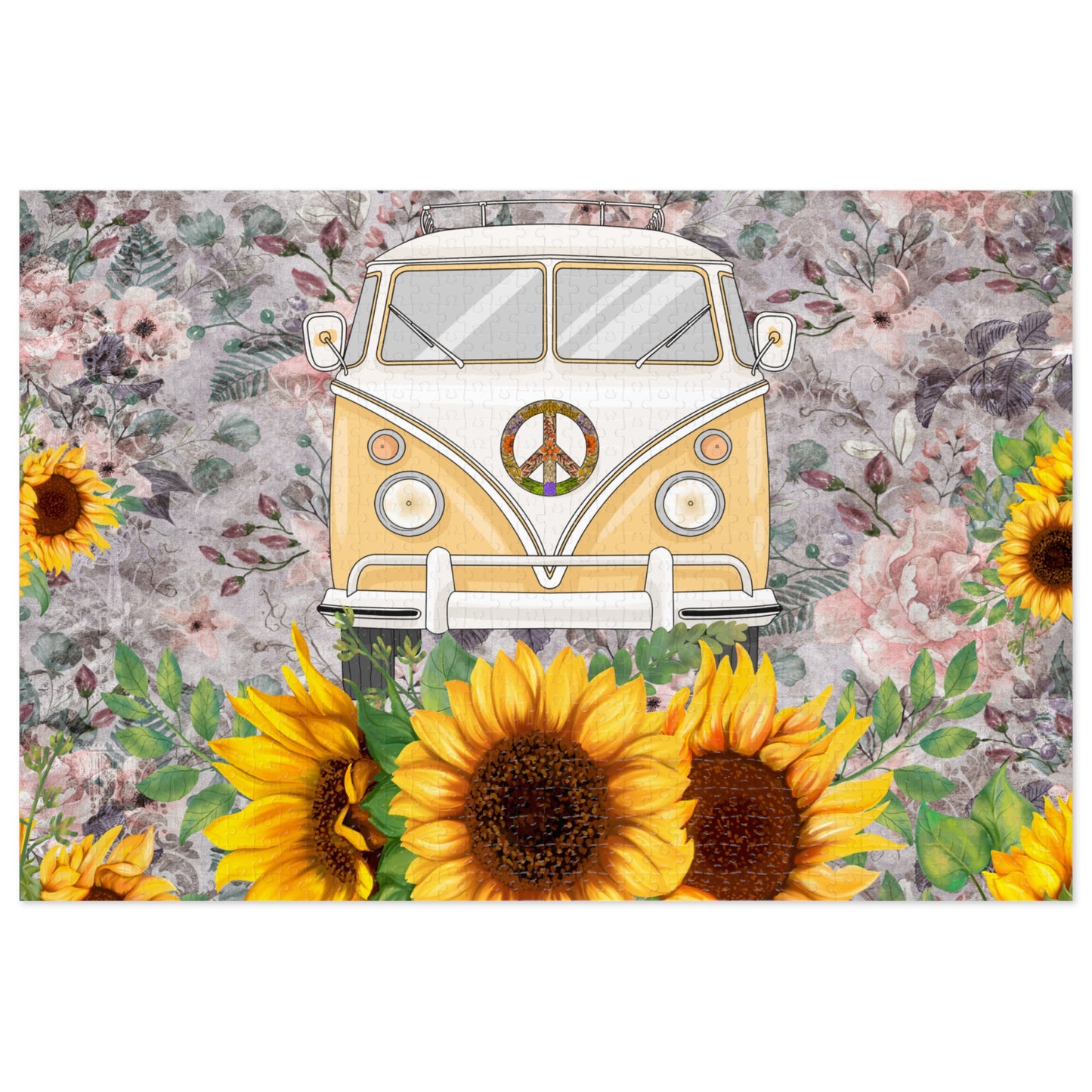 Jigsaw Puzzle, Sunflower, Combi Van, Personalised/Non-Personalised (30, 110, 252, 500,1000-Piece)