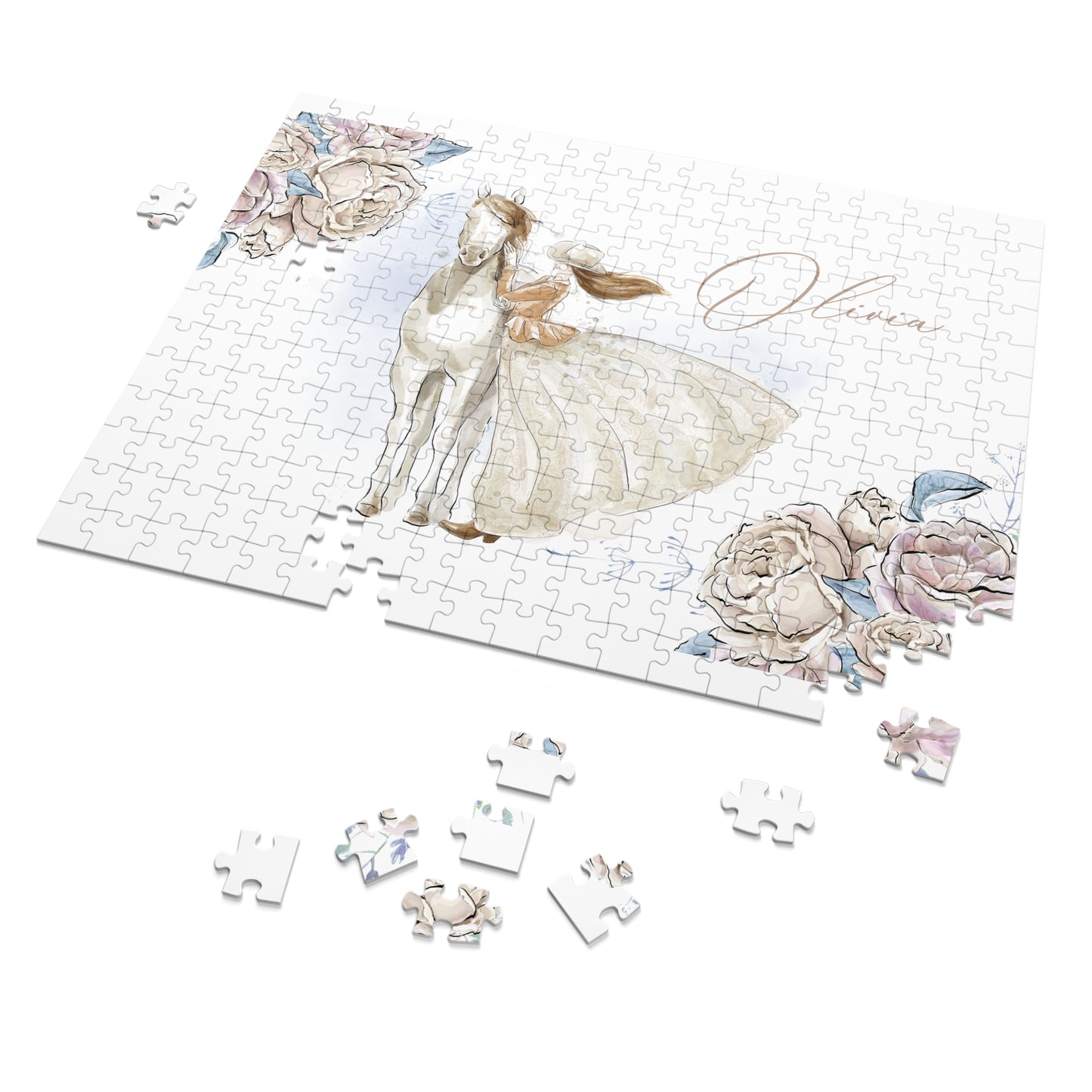 Jigsaw Puzzle, Western, Just a Girl Who Loves Horses, Personalised/Non-Personalised (30, 110, 252, 500,1000-Piece)