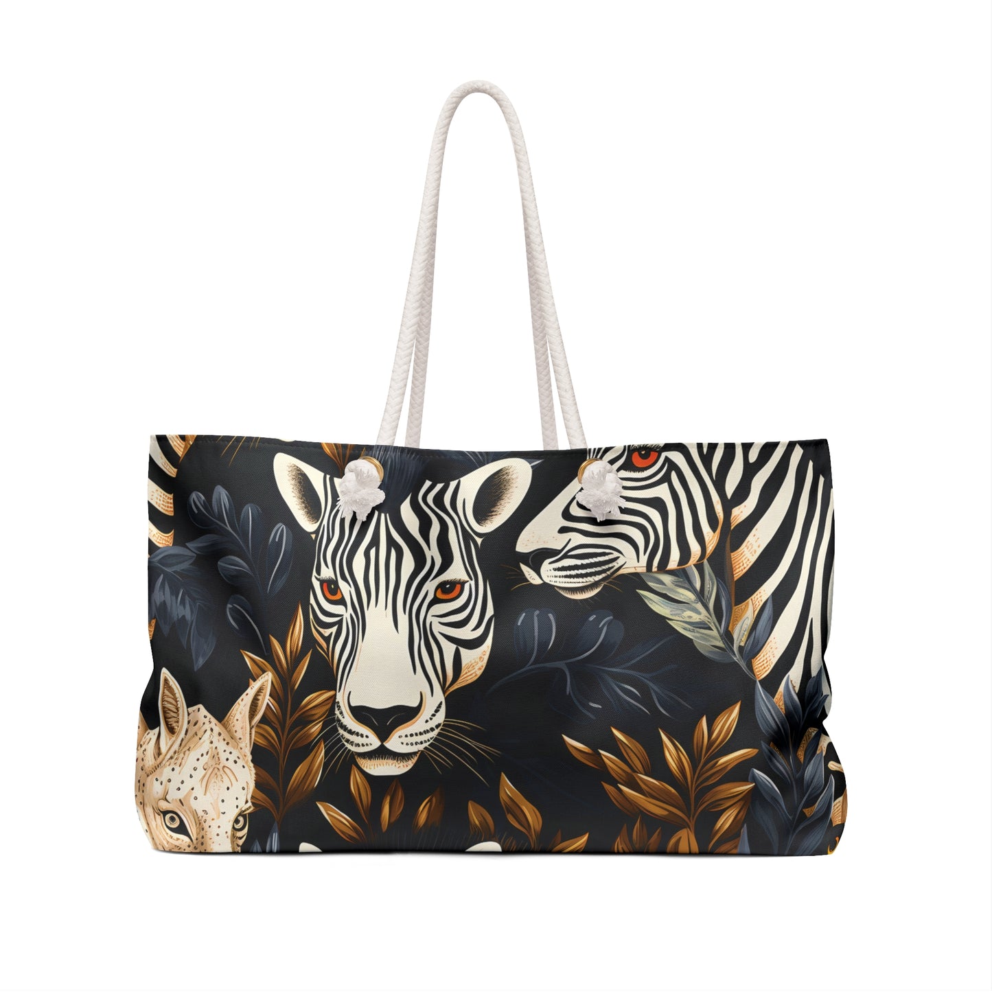 Personalised/Non-Personalised Weekender Bag, Wild Animals, Zebras, Large Weekender Bag, Beach Bag, Book Bag