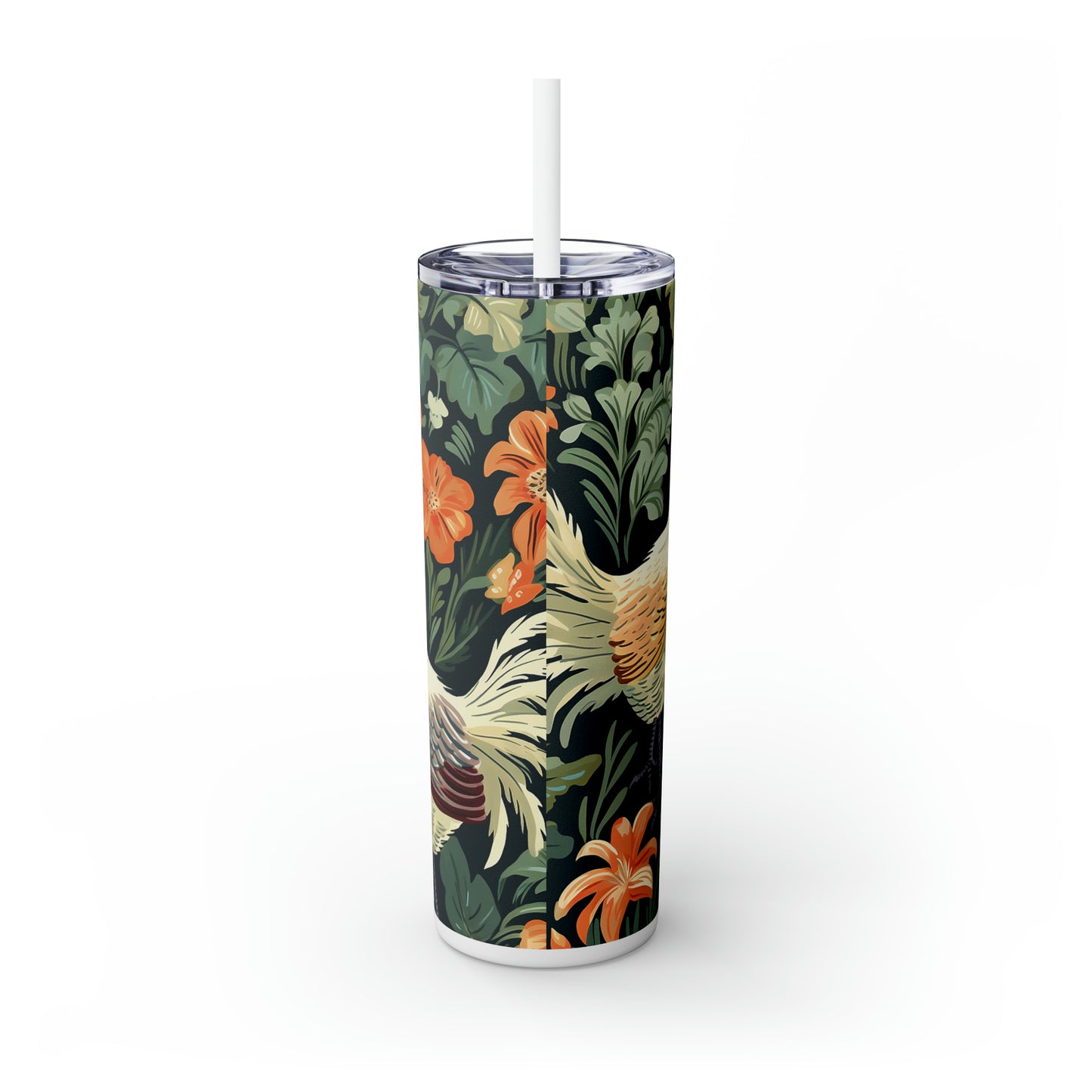 Skinny Tumbler with Straw, 20oz, Rooster