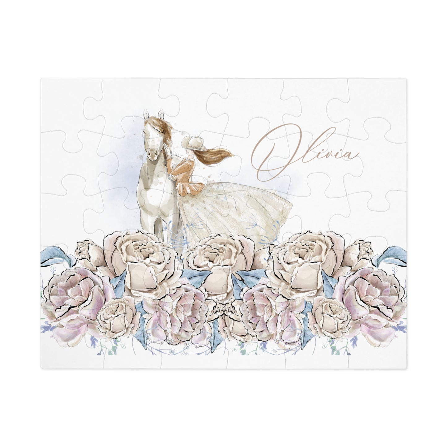 Jigsaw Puzzle, Western, Romance Floral, Personalised/Non-Personalised (30, 110, 252, 500,1000-Piece)