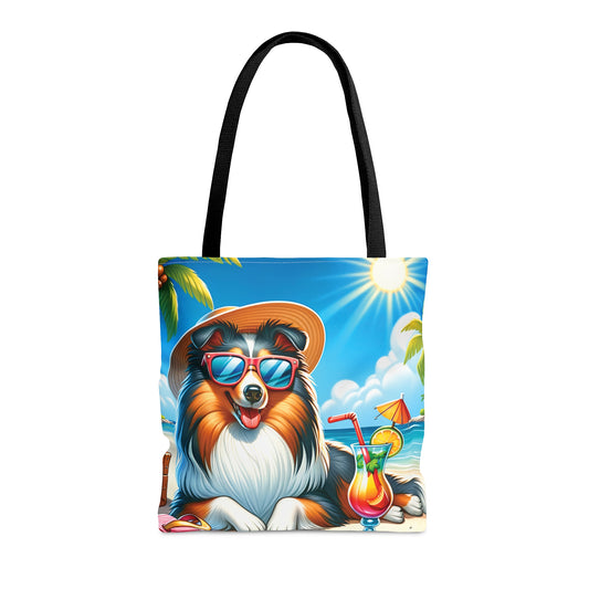 Tote Bag, Dog on Beach, Sheltie, Tote bag, awd-1243