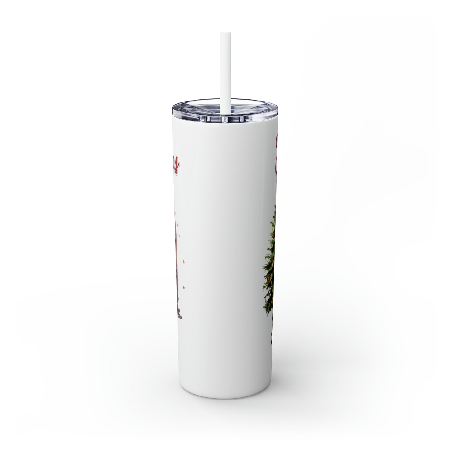 Skinny Tumbler with Straw, 20oz, Merry Campmas