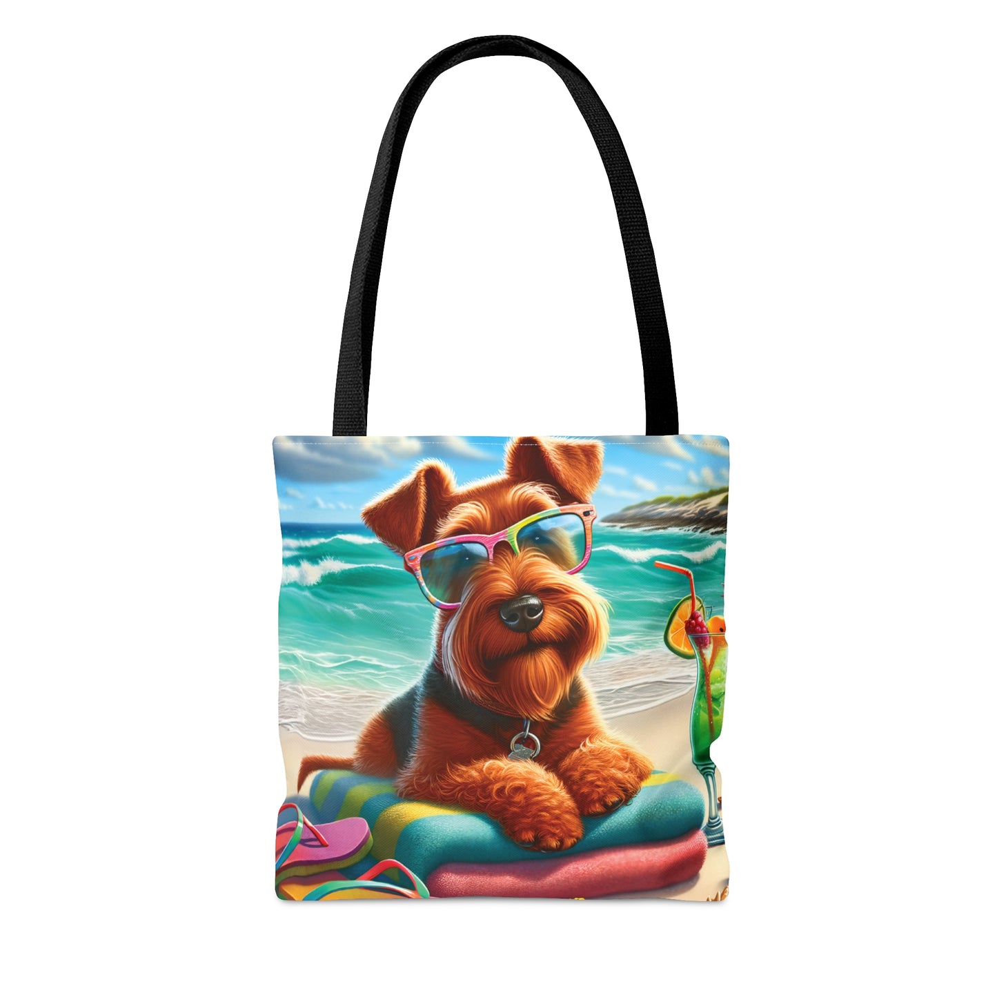 Tote Bag, Dog on Beach, Irish Terrier, Tote bag,  awd-1216