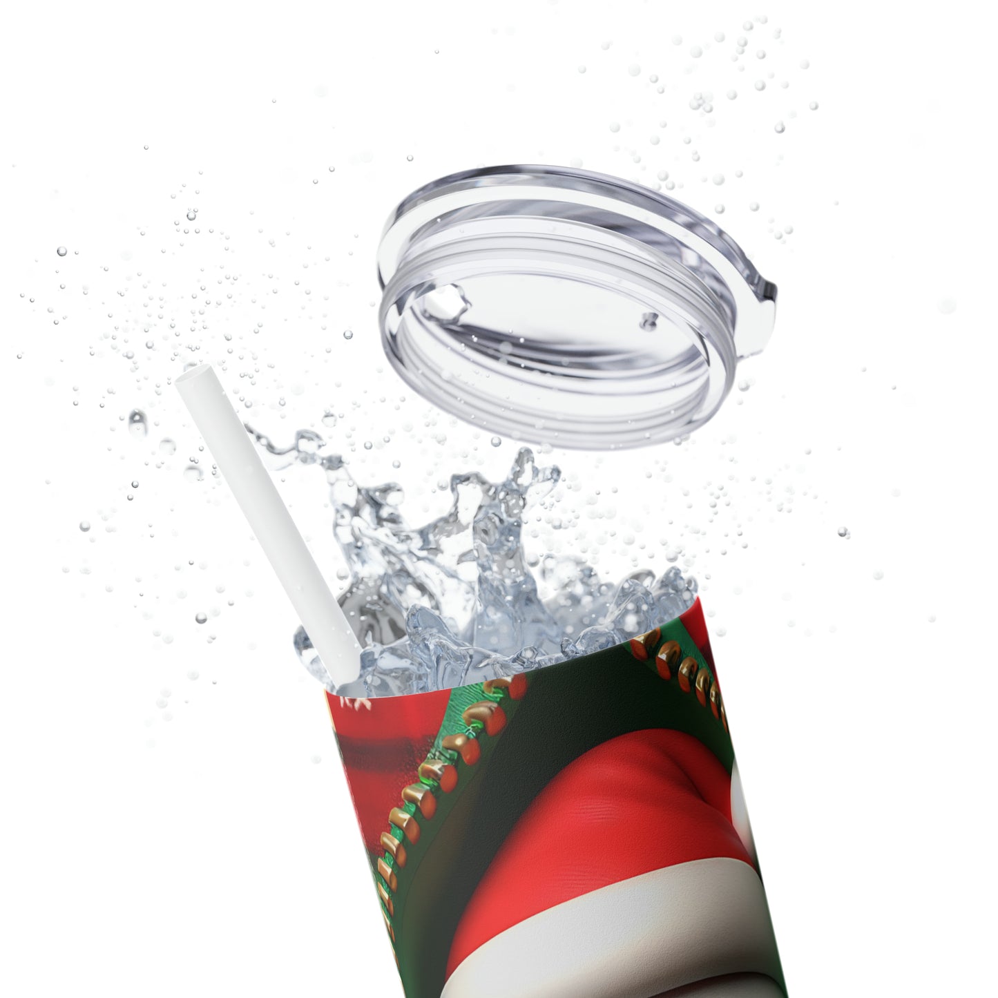 Skinny Tumbler with Straw, 20oz, Snowman