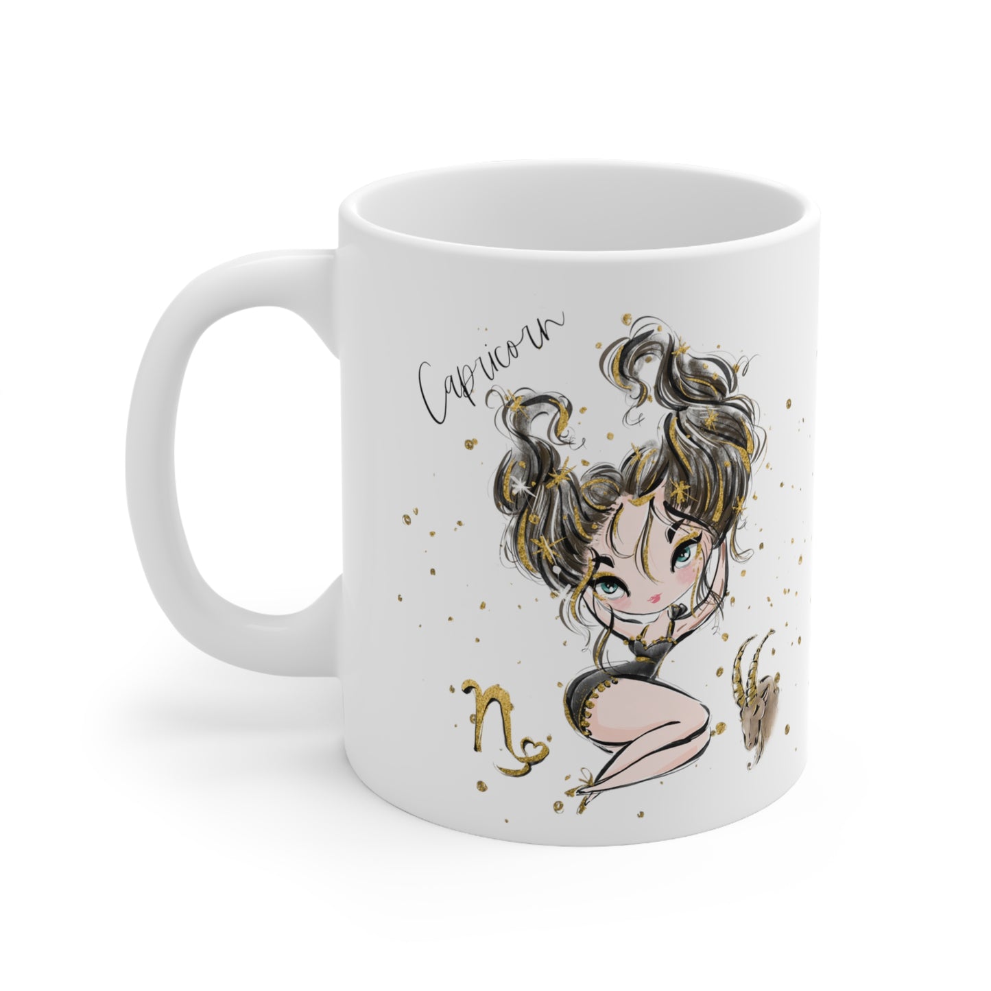 Personalised/Non Personalised Zodiac Sign, Capricorn, Ceramic Mug 11oz