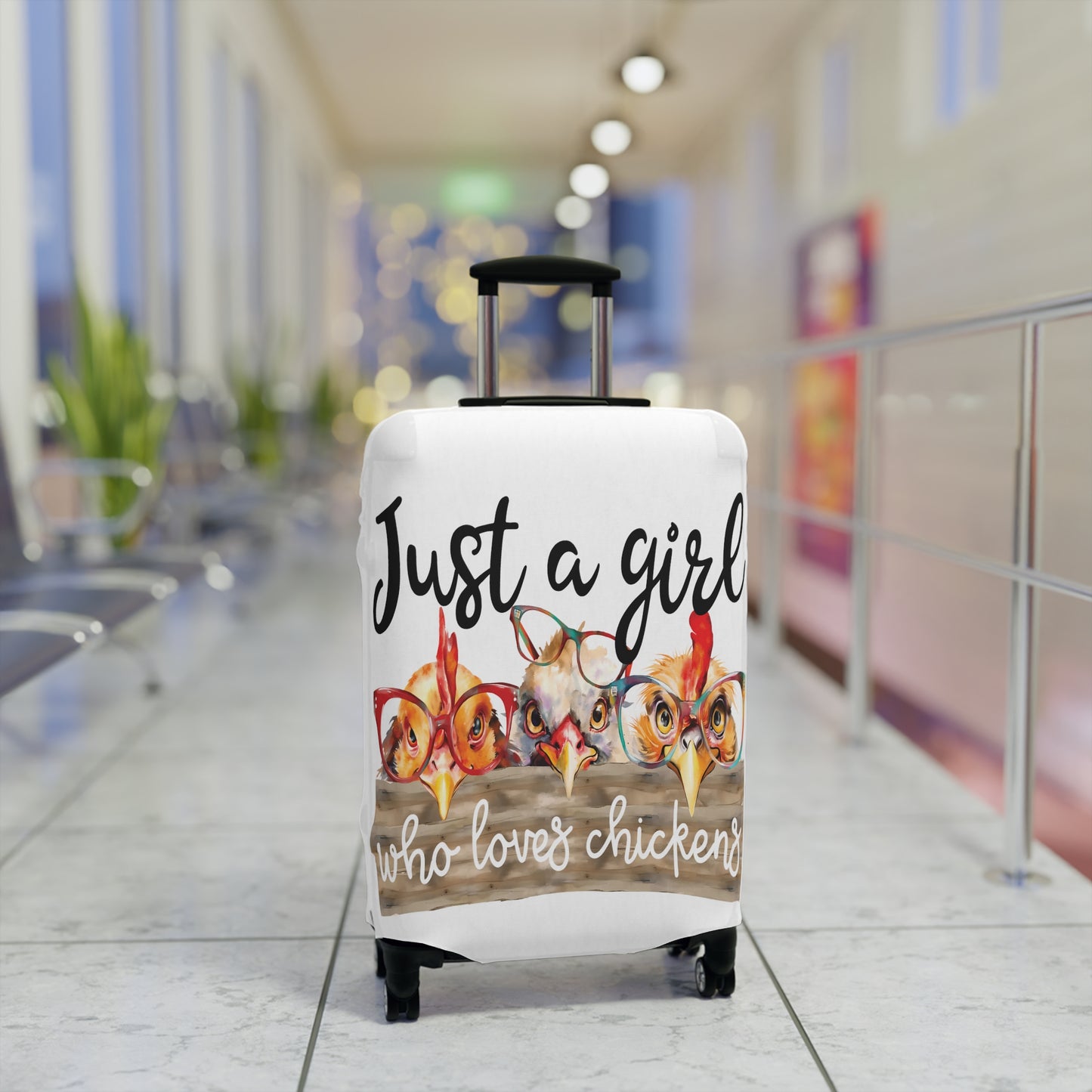 Luggage Cover, Just a Girl who Loves Chickens, awd-1175