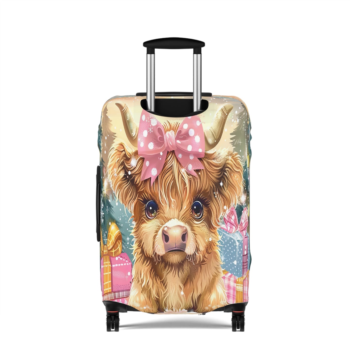 Luggage Cover, Christmas, Highland Cow, awd-3104