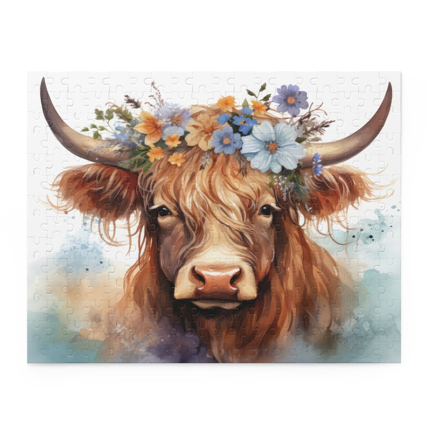 Personalised/Non-Personalised Puzzle, Highland Cow (120, 252, 500-Piece)