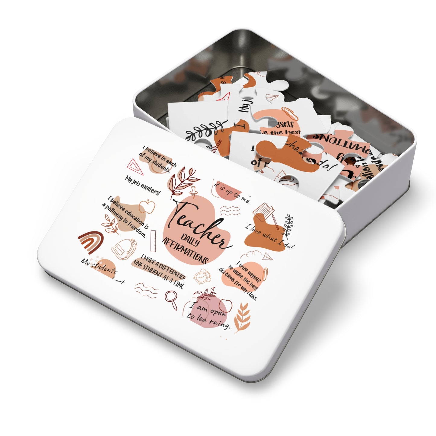 Jigsaw Puzzle in Tin, Affirmations, Teacher, Personalised/Non-Personalised, awd-502 (30, 110, 252, 500,1000-Piece)