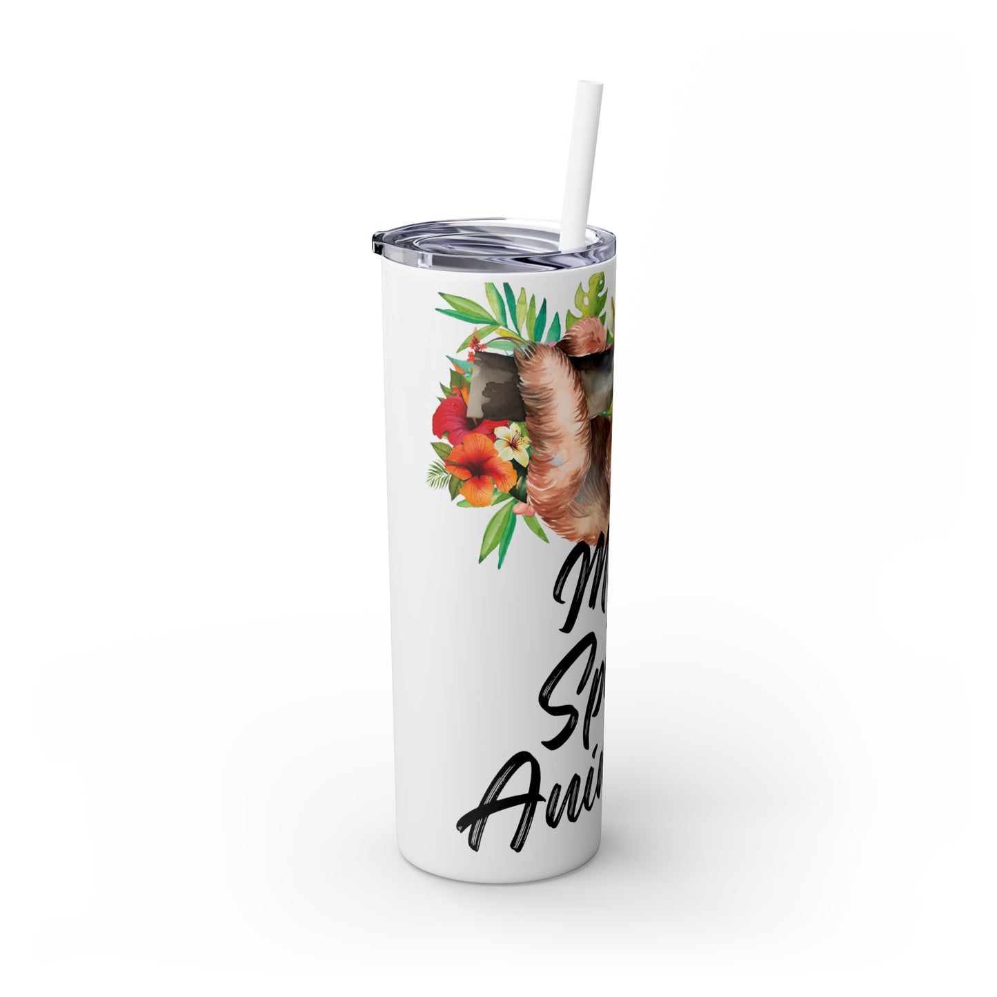 Skinny Tumbler with Straw, 20oz, Sloth, My Spirit Animal