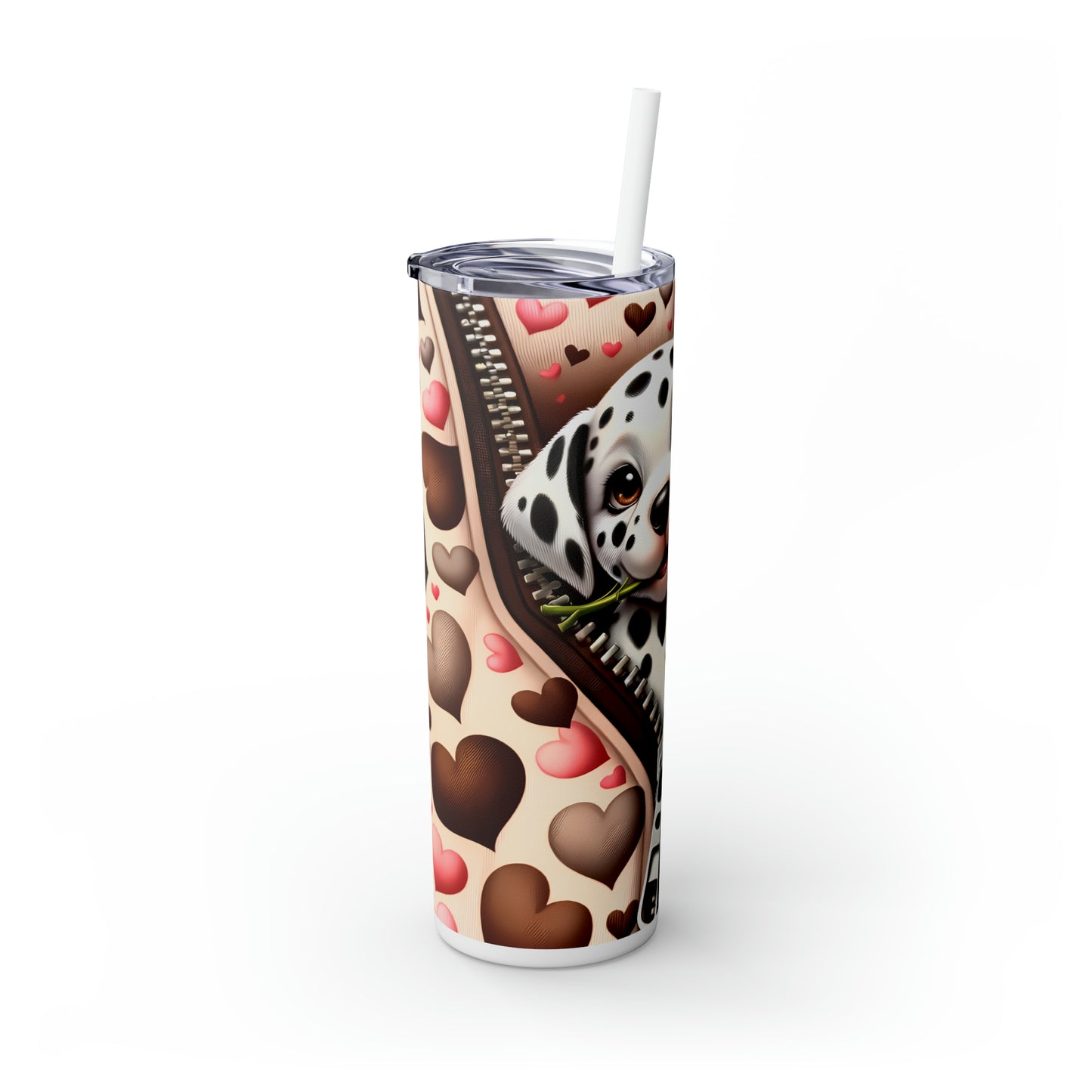 Skinny Tumbler with Straw, 20oz, Dog, Valentines Day, awd-901