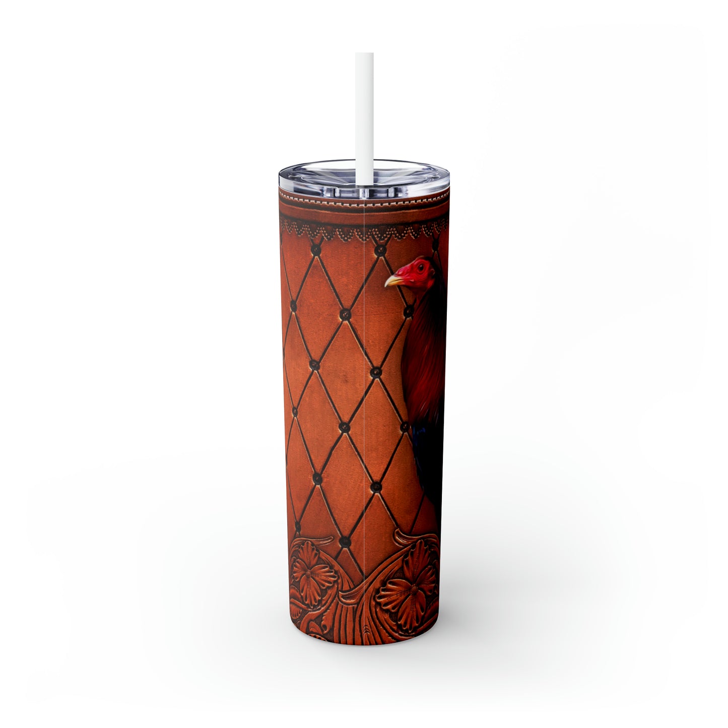 Skinny Tumbler with Straw, 20oz Rooster, awd-428