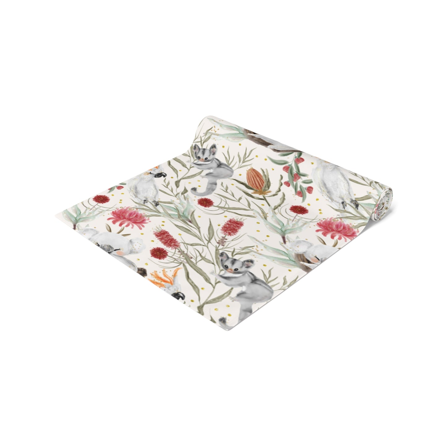 Australian Animals and Australian Floral Table Runner, Cotton Twill and Poly Available