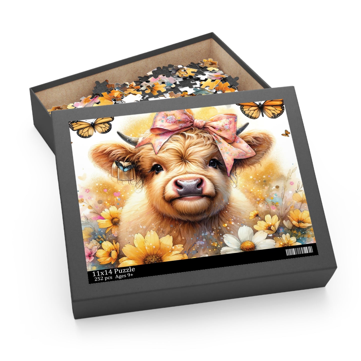 Personalised/Non-Personalised Puzzle, Highland Cow (120, 252, 500-Piece)