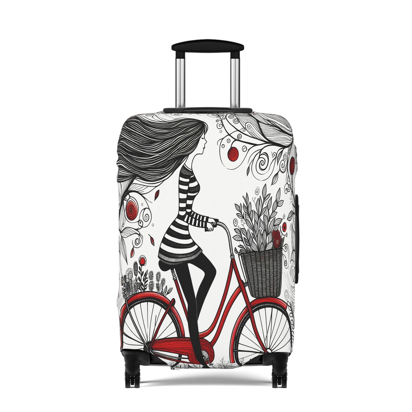 Luggage Cover, Girl on Bike, awd-3022