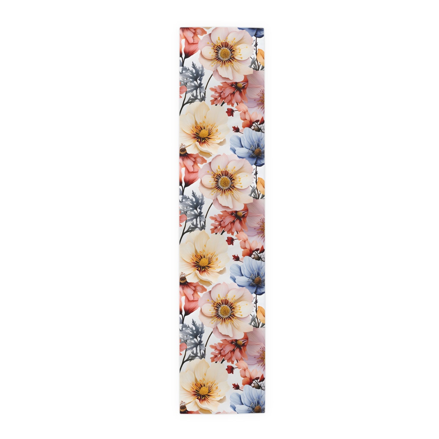 Floral Table Runner, Cotton Twill and Poly Available