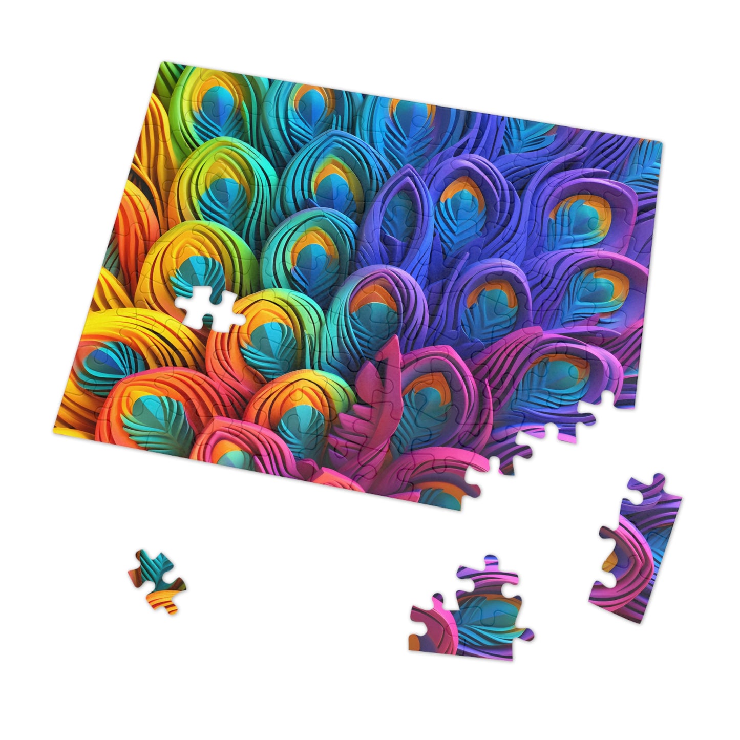 Puzzle, Peacock Feathers, Personalised/Non-Personalised (30, 110, 252, 500,1000-Piece) awd-574