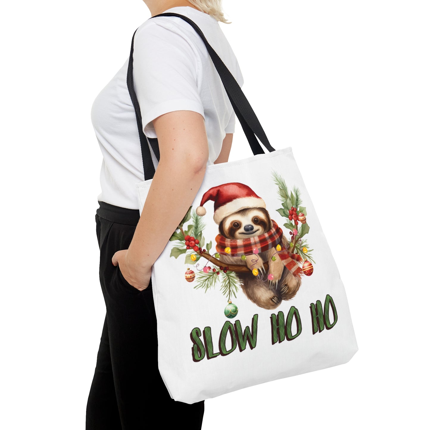 Tote Bag, Christmas, Sloth, Personalised/Non-Personalised Tote bag