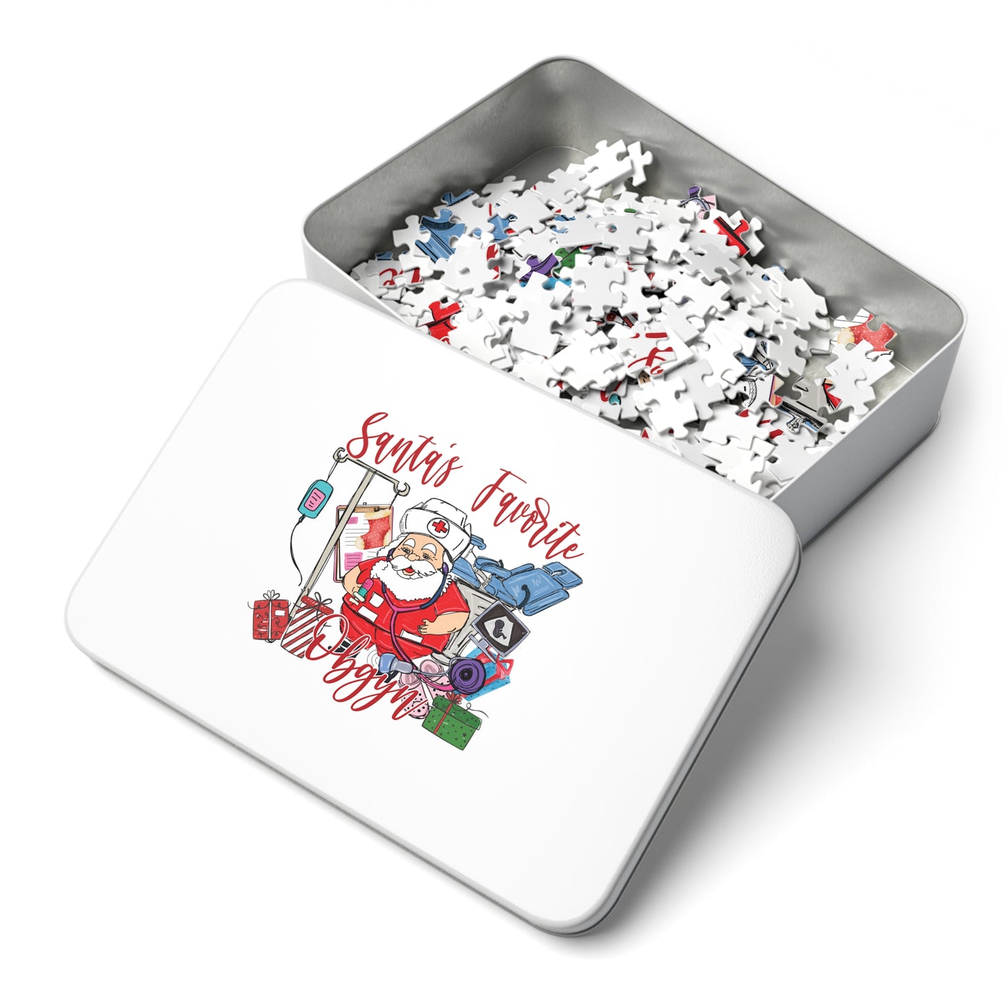 Puzzle, Santa's Favorite Obgyn, Personalised/Non-Personalised (30, 110, 252, 500,1000-Piece)