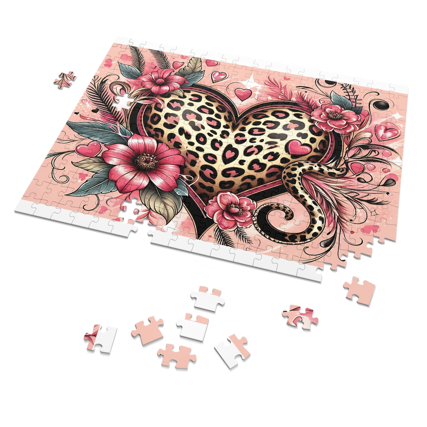 Jigsaw Puzzle, Floral, Heart, Personalised/Non-Personalised (30, 110, 252, 500,1000-Piece)