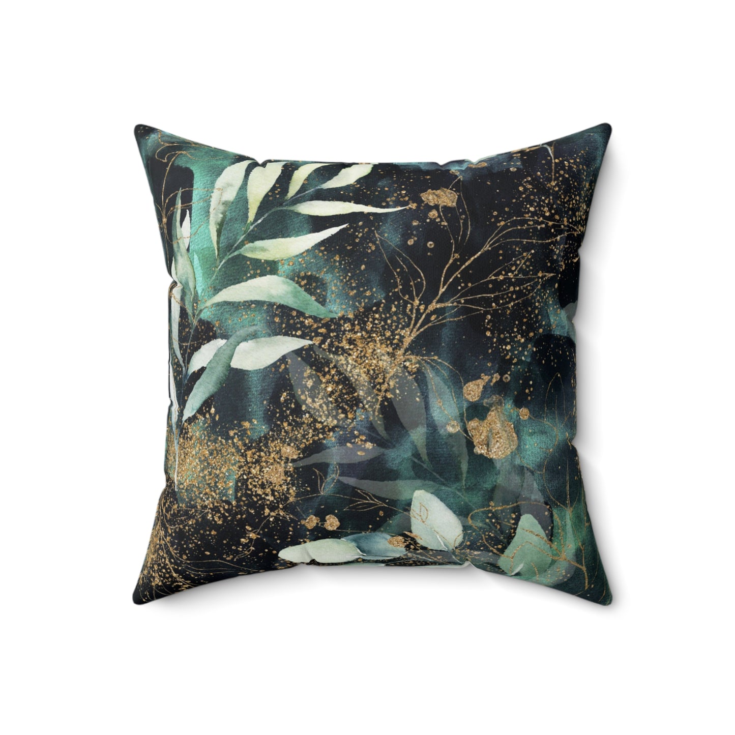 Spun Polyester Square Pillow, Eucalyptus Leaves Cushion