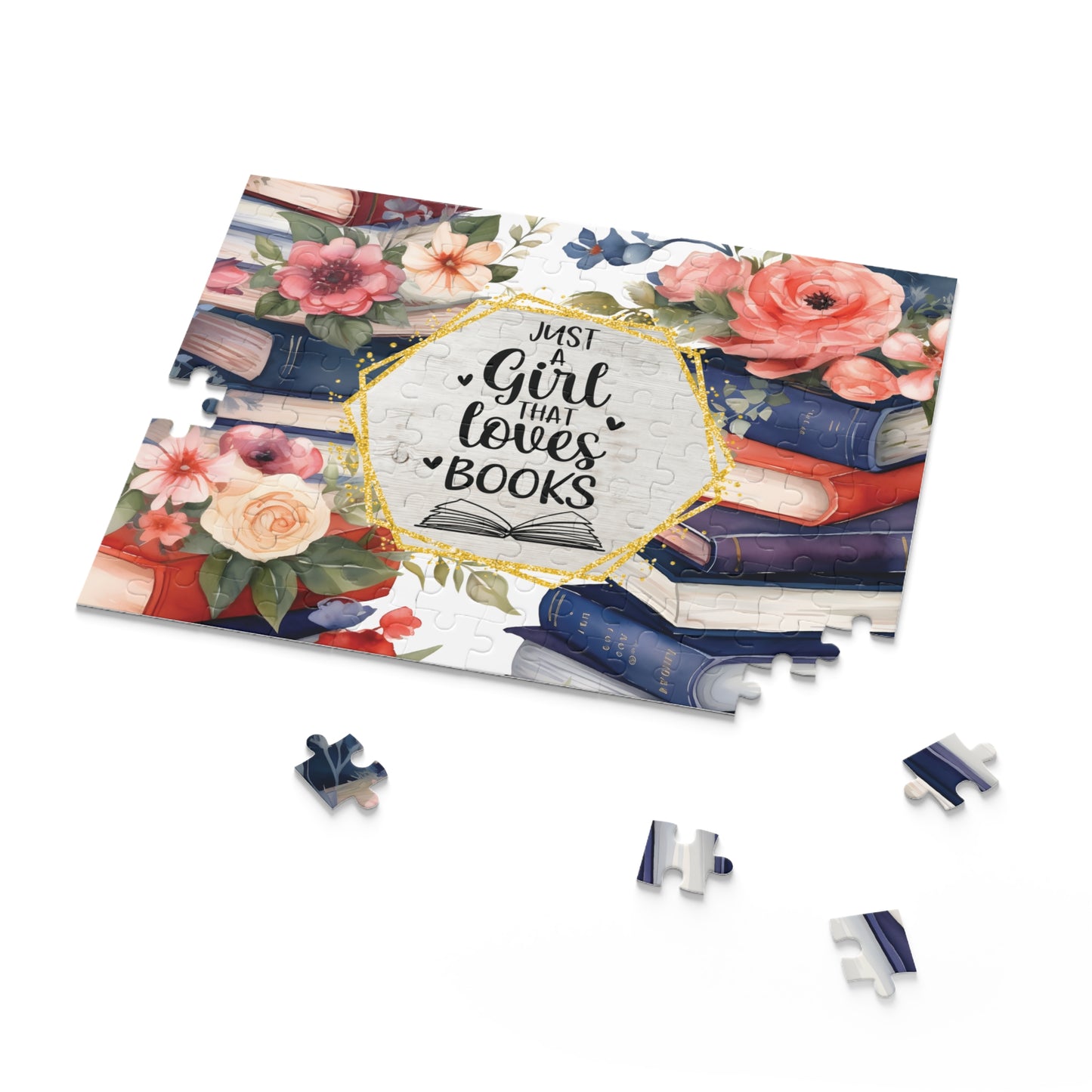 Personalised/Non-Personalised Puzzle, Just a Girl that loves Books (120, 252, 500-Piece)