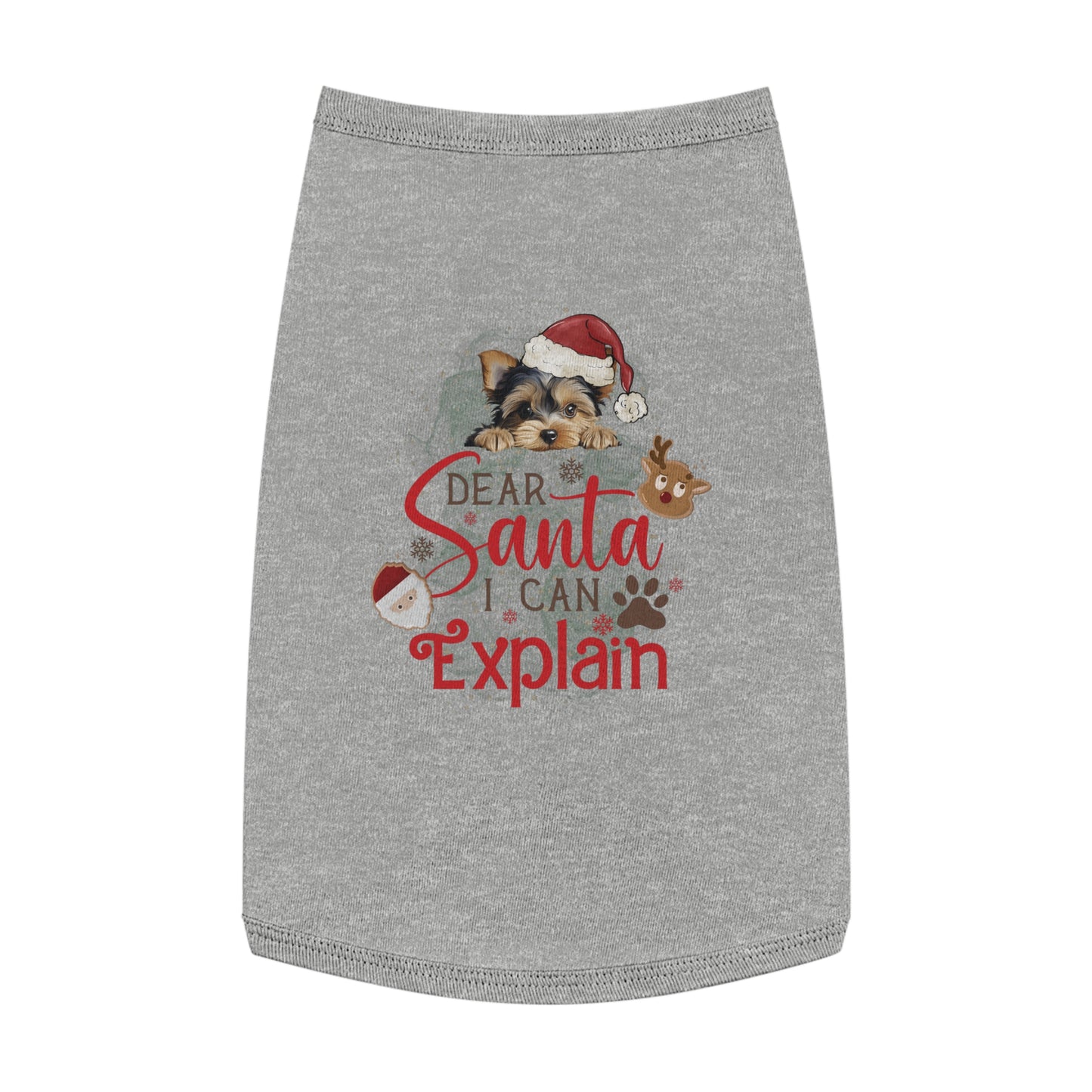 Pet Tank Top, Santa I Can Explain, Christmas Pet Tank Top