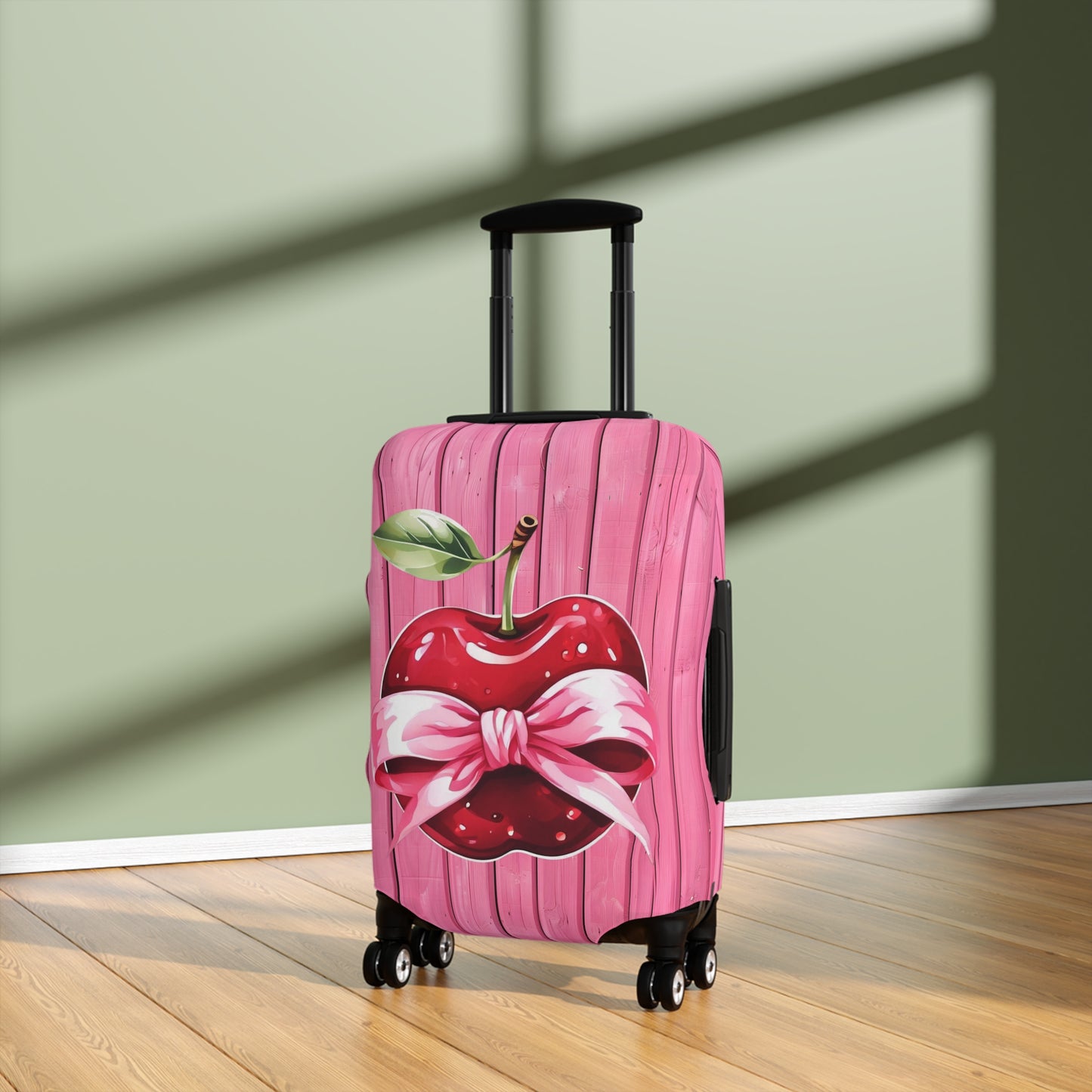 Luggage Cover, Rockabilly, Coquette, Pink Timber, Apple and Ribbon, awd-2526