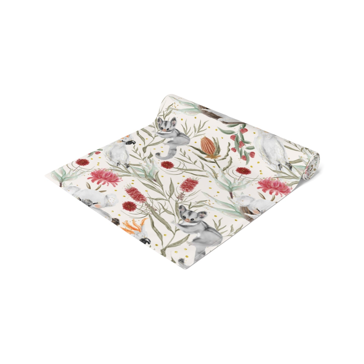 Australian Animals and Australian Floral Table Runner, Cotton Twill and Poly Available