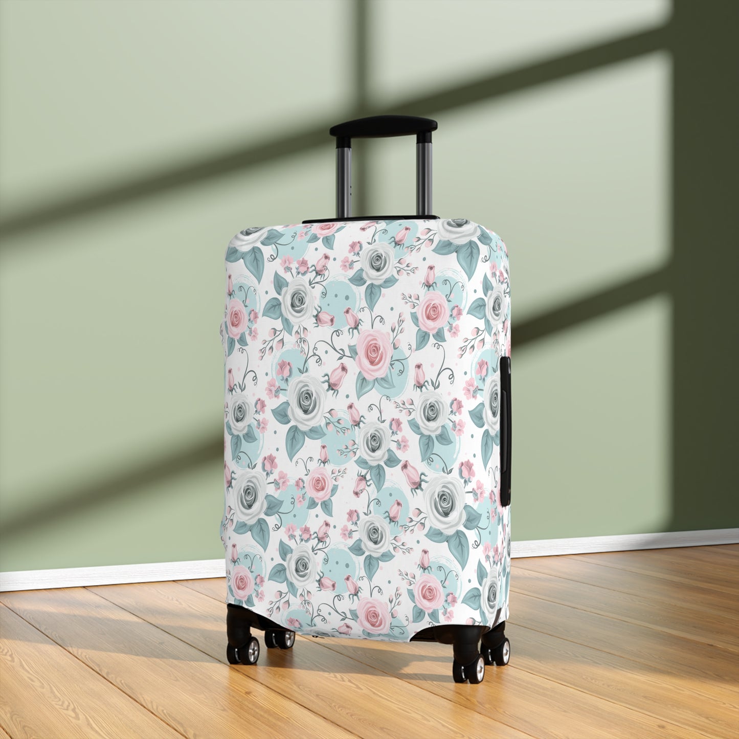 Luggage Cover, Green and Pink Floral, awd-1770