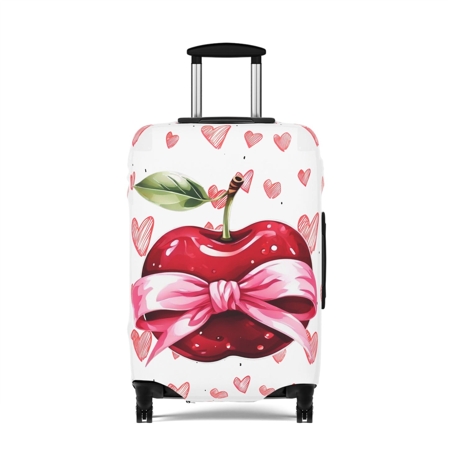 Luggage Cover, Rockabilly, Coquette, Hearts, Apple and Ribbon, awd-2524