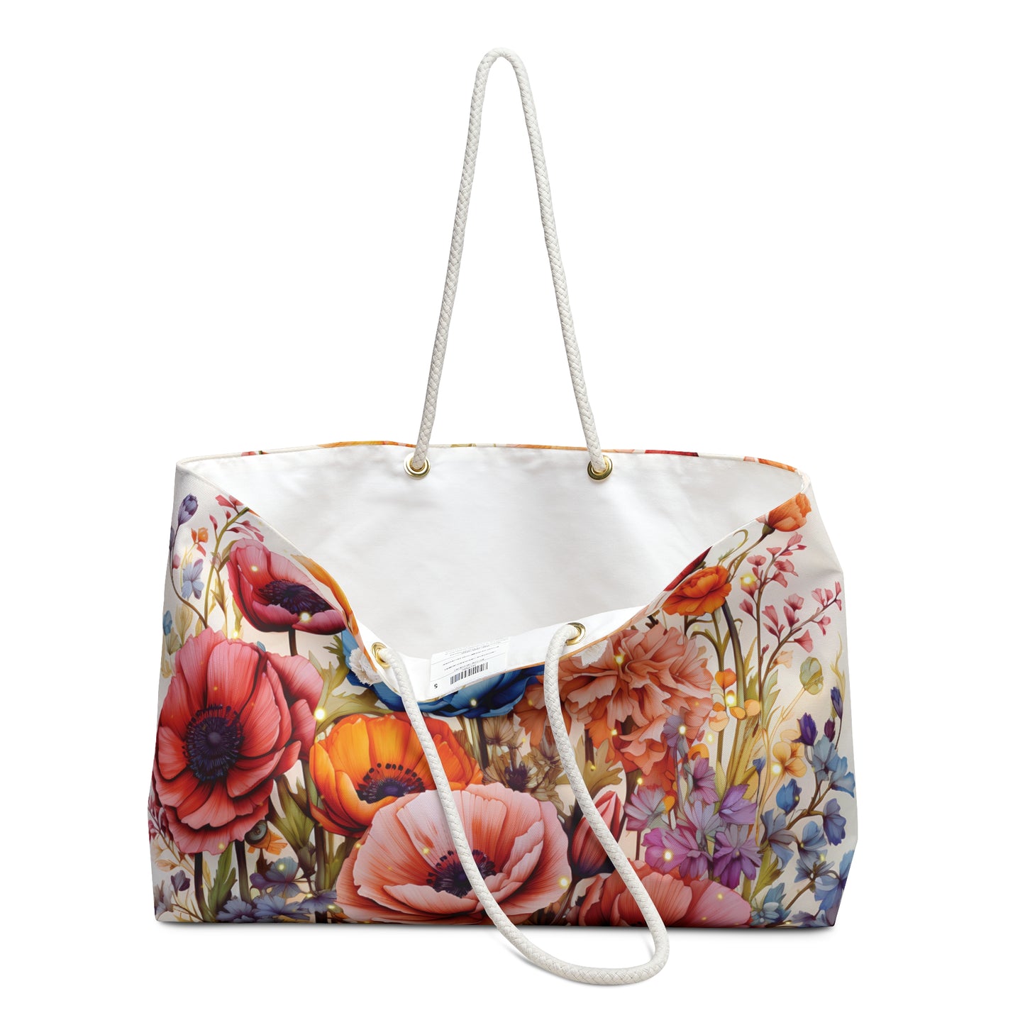 Personalised/Non-Personalised Weekender Bag, Floral, Weekender Bag, Beach Bag, Book Bag