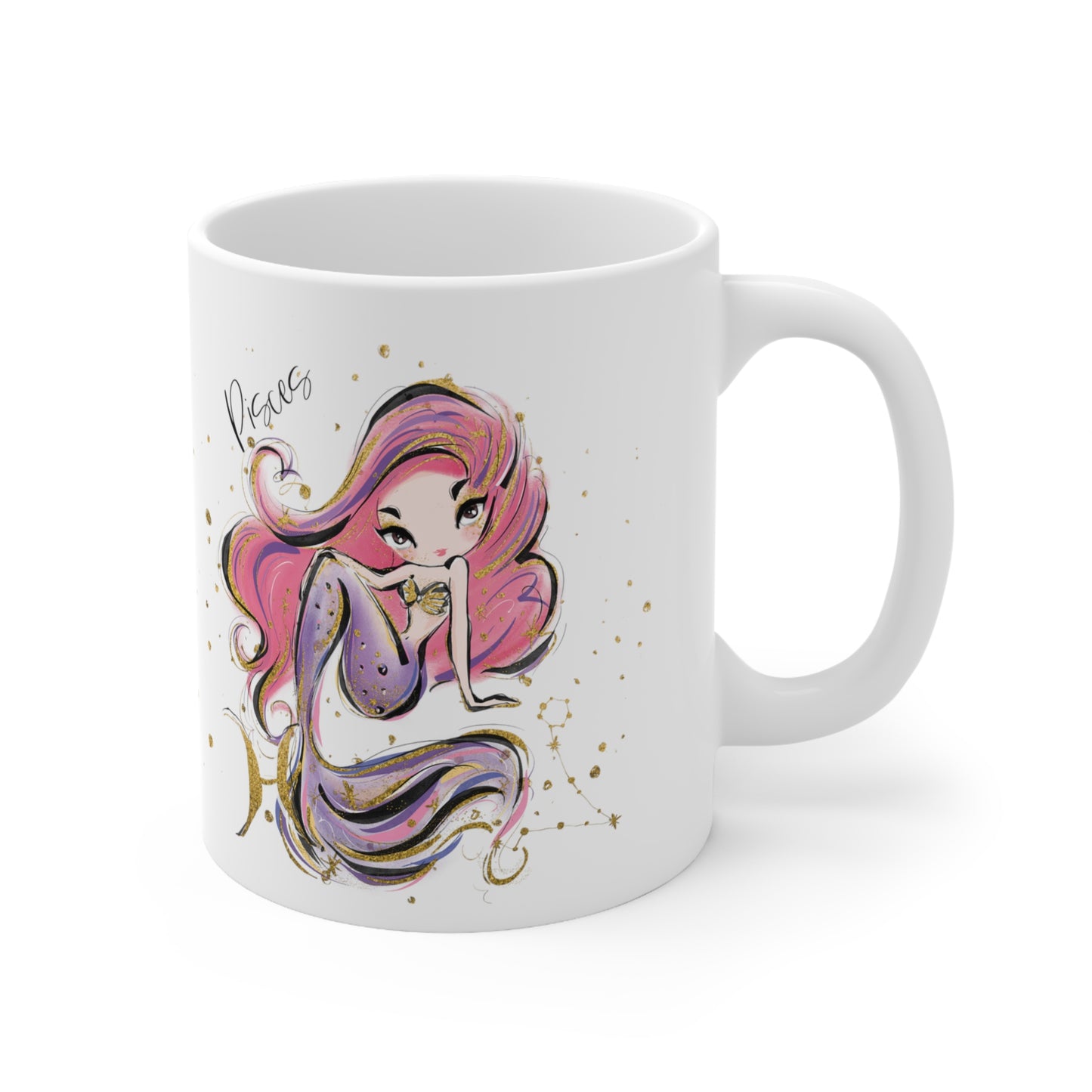 Zodiac Sign, Pisces, Ceramic Mug 11oz