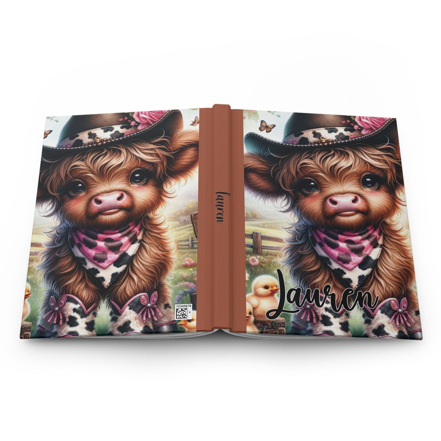 Personalised Hardcover Journal Matte, Highland Cow, awd-1419