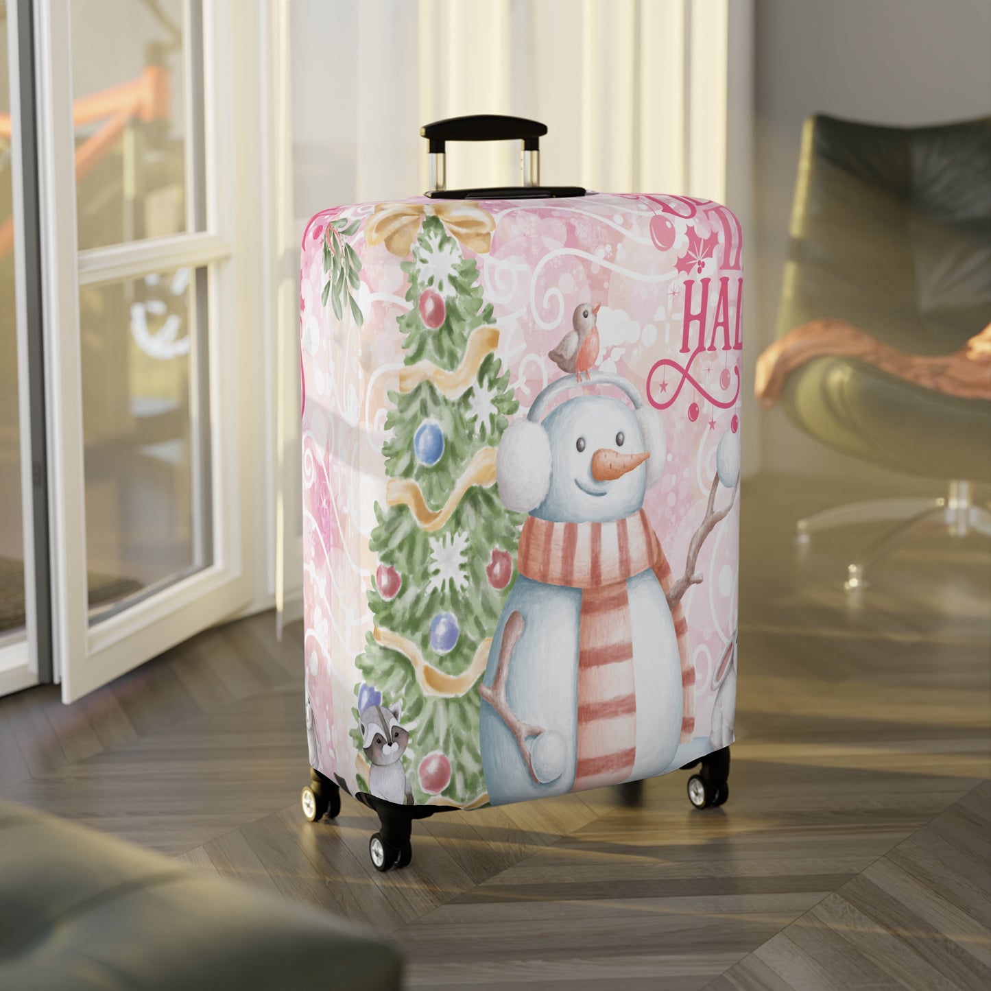 Luggage Cover, Christmas, Snowman, Deck the Halls, awd-049