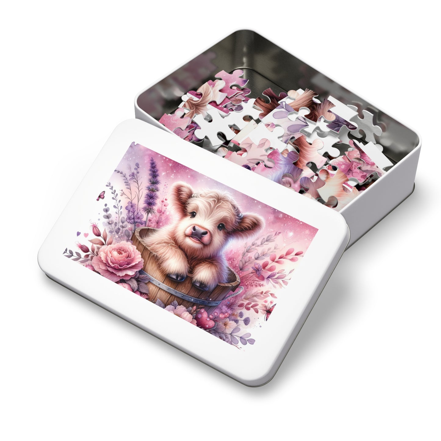 Jigsaw Puzzle, Highland Cow, Personalised/Non-Personalised (30, 110, 252, 500,1000-Piece)